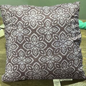 Elegant Brown and White Patterned Pillow